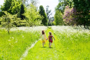 Families at Waterperry Gardens Tea Shop - Ornamental Gardens Oxford